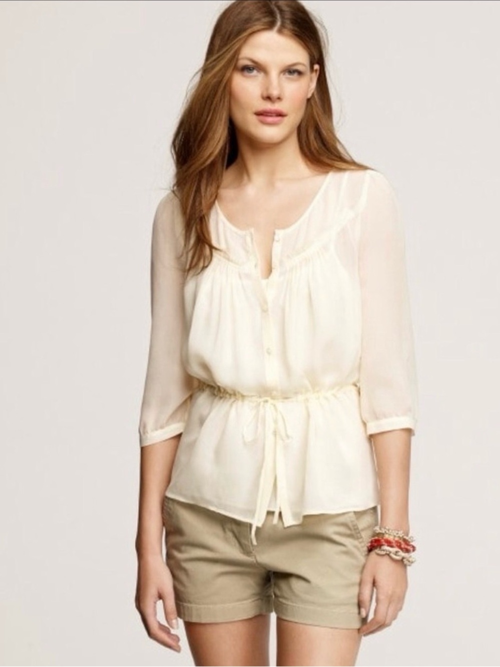 J. Crew Beatrice sheer Blouse